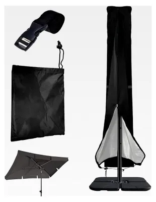 Produktbild von Ampelschirm Schutzhülle, 57×240 cm, Wasserdicht, Schwarz, für Garten und Pool