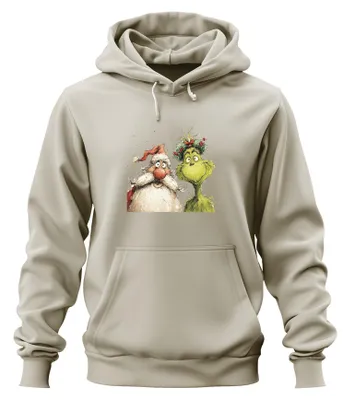 Produktbild von Grinch Weihnachtsmann lustig Weihnachten Geschenk grün Hoodie Kapuzenpullover, Natur, 3XL