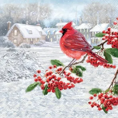 Produktbild von 20 Servietten Cardinal - Kardinal vor Weihnachtsstadt 33x33cm