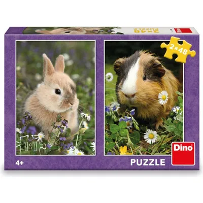 Produktbild von DINO Kaninchen und Meer Puzzle 2x48 Teile