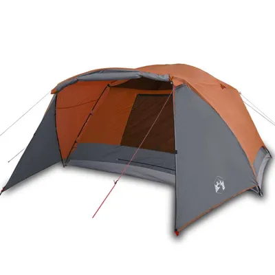 Produktbild von vidaXL Campingzelt mit Vorzelt 4 Personen Orange Wasserdicht