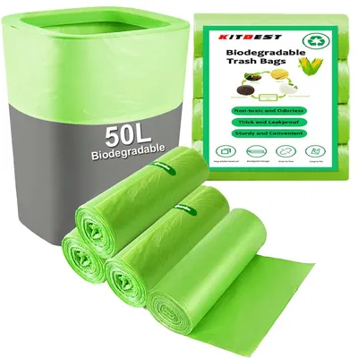 Obrázek produktu pro Odpadkové pytle - Biologicky rozložitelné - 50 l - 60 ks - Kompostovatelné pytle - 60 x 80 cm