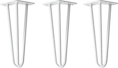Produktbild von Natural Goods Berlin HAIRPIN Legs, Haarnadelbeine, Möbelfüße, Tischbeine, Weiß, 30 cm, 3 Streben, 3 Stück