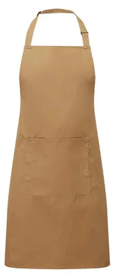 Obrázek produktu pro Premier – „Colours Collection“ zástěra s laclem pro muže/ženy, unisex, kapsa LT5855 (jednotná velikost) (barva Camel)