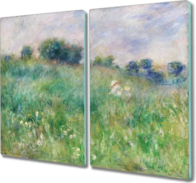 Produktbild von Coloray Hackbrett Küchenbrett Kochplattenabdeckung Schneidebrett Herdabdeckplatte 2x30x52 cm - Waldwiese Himmel