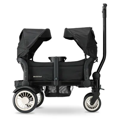 Obrázok produktu pre Deryan luxury Sandy handcart duo - tandemový kočík, skladací, vrátane pláštenky a moskytiéry - čierny