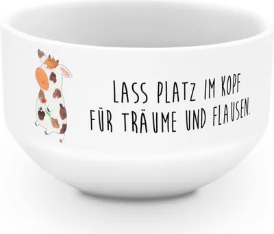 Produktbild von Mr. & Mrs. Panda schale Kuh - Weiß - Geschenk, schälchen, Kühe, Landwirtin, Müslischale, Schüssel, Obstschale, dessertschale, Bauernhof, Spruch, Träume, schöne, Hof