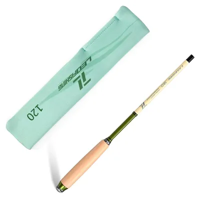 Produktbild von Teleskop-Angelrute - Spinnrute - 1,2 m - Kohlefaser - Kompakt Reiseformat - Griff aus Massivholz - Für Bach/Fluss - Schnurklasse 0,45–2,72 kg (1–6 lb)