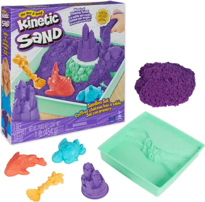 Obrázok produktu pre Kinetic Sand KNS ACK Sandbox Set V2 Purple FR GML, Detský kinetický piesok, 3 rok / roky, Netoxické, Purpurová