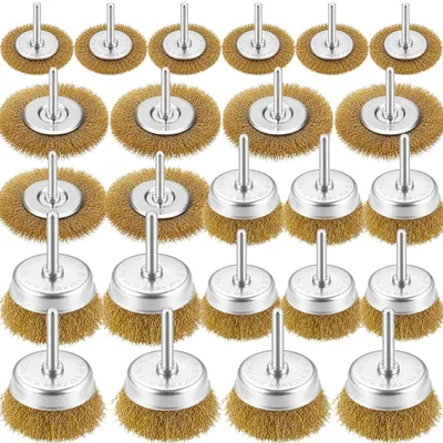 24-teiliges Messing-Drahtbürsten-Set für Bohrmaschinen