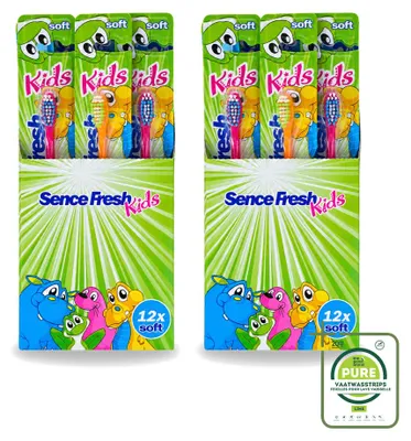 Produktbild von 2 x Sence Fresh Kids Soft Kinderzahnbürsten - weich - Großpackung - 2 Stücke