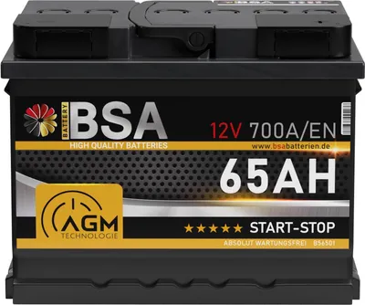 Produktbild von AGM Batterie 65Ah 12V Autobatterie Start Stop