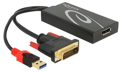Produktbild von Adapter DVI Stecker > Displayport 1.2 Buchse schwarz
