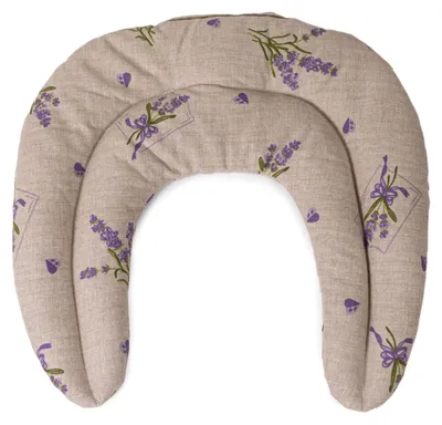 Produktbild von Rapssamen Nackenhörnchen mit Kammern - Landhausstil Romantik. Rapssamenkissen. Nackenkissen. Wärmekissen für Nacken