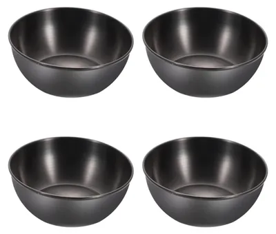 4er-Set Mini-Dipschalen aus Edelstahl, rund, dunkelgold