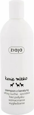 A white bottle of ZIAJA Ziegenmilch Conditioning Shampoo with Keratin.