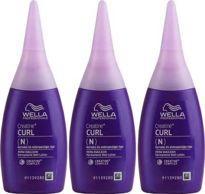 Produktbild von Wella Pro + Perform Perm Lotion 3 x 75 ml N natürliches Haar Well Lotion Set