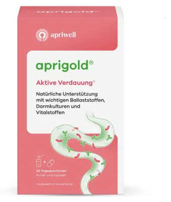 Produktbild von Apriwell Aprigold Pulver und Kapseln aktive Verdauung, 30 St. Portionen