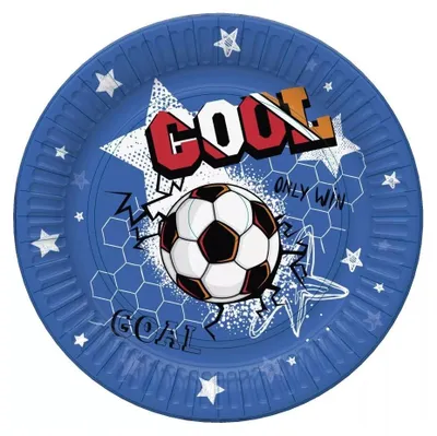 Obrázok produktu pre Papierový tanier FOOTBALL futbalový fanúšik narodeniny 18cm 8ks.
