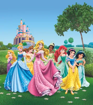 Immagine prodotto di Carta da parati Disney Principesse Verde, Blu e Rosa - 600613 - 180 x 202 cm