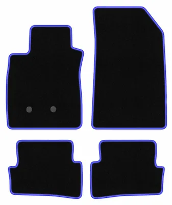 Image de Tapis de sol en moquette noir/bleu pour Renault Clio III 2005-2012 4 pièces