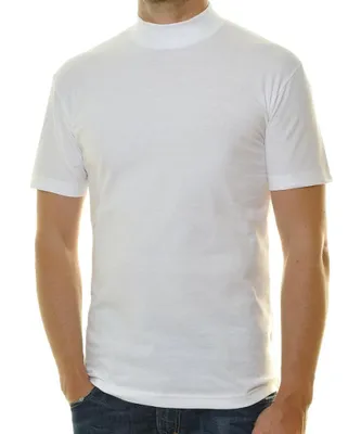 Ragman T-Shirt kurzarm mit Stehkragen in weiß