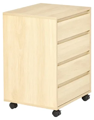 Produktbild von Bš¹rocontainer, Rollcontainer, 4 Schubladen aus Holz, Natur