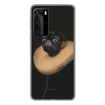Produktbild von MuchoWow® Handyhülle Schutzhülle Hülle für Huawei P40 Pro Hund - Halsband - Kunst Silikon Softcase Handy Hülle - Schutz