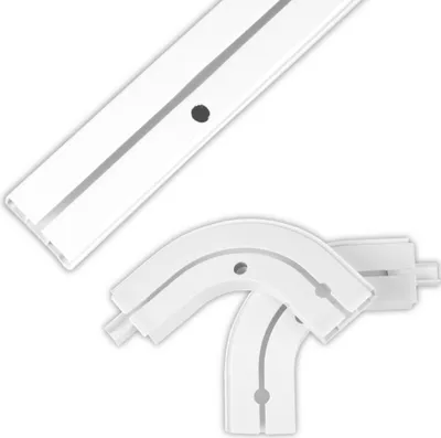 Zdjęcie produktu dla Karnisz wewnętrzny 1-torowy "240 cm" (2x120cm) w tym 2x okrągłe łuki