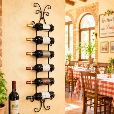 Produktbild von DanDiBo Weinregal Wand Metall Flaschenregal Schmal Regal 6 Flaschen 568 wine rack Weinflaschenregal Bar Wein Regal Getränkeregal Flaschen