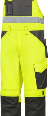 Produktbild von Snickers Workwear 0113 Warnschutz Latzhose, Klasse 2 signalorange-schwarzmatt - 104