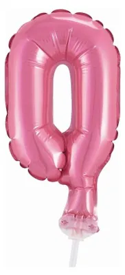 Produktbild von Folienballon für Torte, Zahl 0, rosa, 1 Stk.