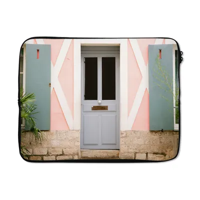 Produktbild von MuchoWow® Laptop Hülle 15 Zoll Rosa - Tür - Architektur - Haus Laptoptasche - Laptoptasche - Sleeve - Rundum-Schutz
