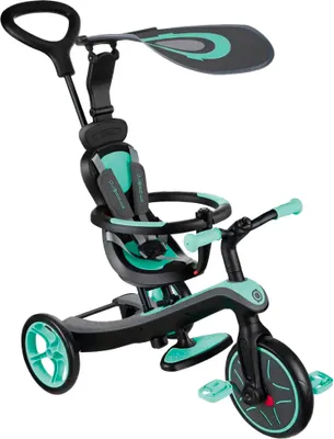 Produktbild von GLOBBER Explorer 4in1 Trike Dreirad Kinderrad Schiebegriff Laufrad Cyan Schwarz