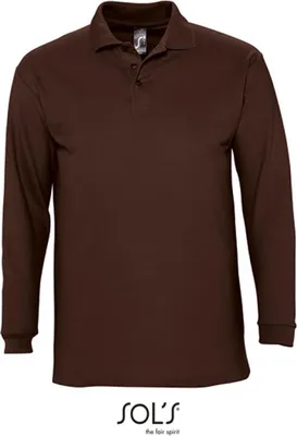 Produktbild von SOLs 11353 | Herren Longsleeve Poloshirt Winter II - Farbe: Chocolate - Größe: S