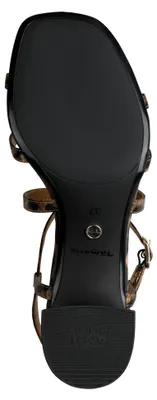 Produktbild von Tamaris Damen Sandalette aus Stoff mit Karree Spitze 1-28204-42, Größe:39 EU, Farbe:Braun