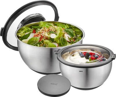 Produktbild von Schüssel-Set mit Spritzschutzdeckel MUOVO, 2 Stück