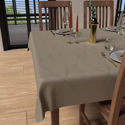 Rechteckige Tischdecke, fleckenabweisend, 150 x 300 cm, Champagner