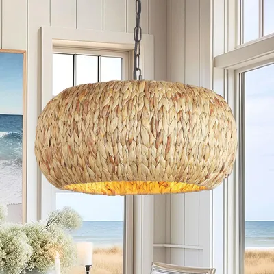 Boho-Hängelicht aus Seegras, 45 cm, 5-flammig, Pendelleuchte