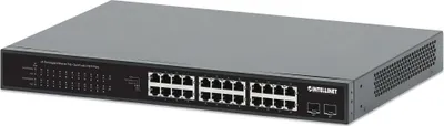 Image de INTELLINET 24Port Gigabit PoE+ Switch 2x1G SFP 370 W