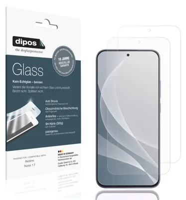 Immagine prodotto di 2x Pellicola Protettiva per Redmi Note 17 Protezione opaco Vetro Flessibile 9H dipos