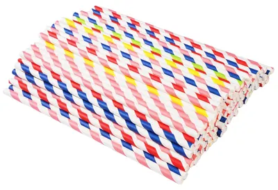 Papierstrohhalme, 200 Stück, 20 cm, bunt, für Getränke