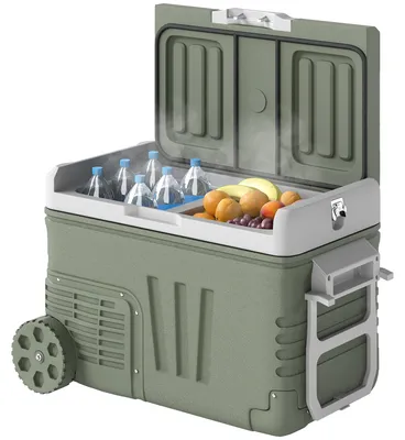 Produktbild von Outsunny 33 Liter Kompressor Kühlbox elektrische Kühlbox mit LED Rolle
