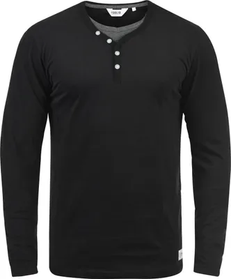 Produktbild von SOLID SDDoriano Herren Longsleeve Langarmshirt Shirt mit Grandad-Ausschnitt Baumwollmischung Regular fit
