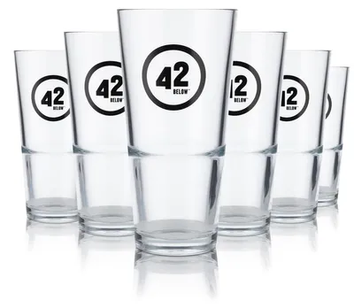 Produktbild von 6x 42Below Glas 0,376l Vodka Becher Longdrinkglas Cocktail Gläser Set Gastro