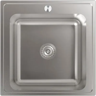 Produktbild von Edesa Veleta SE 50 1C, Aufsatzwanne, Quadratisch, Edelstahl, Edelstahl, 1 Becken, Quadratisch