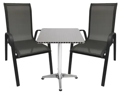 Productafbeelding van Bistro set, 3-delig, antraciet/zwart