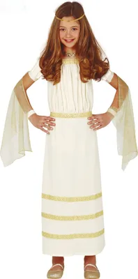 Produktbild von Römisches Kleid Antike-Kostüm für Mädchen weiss-gold
