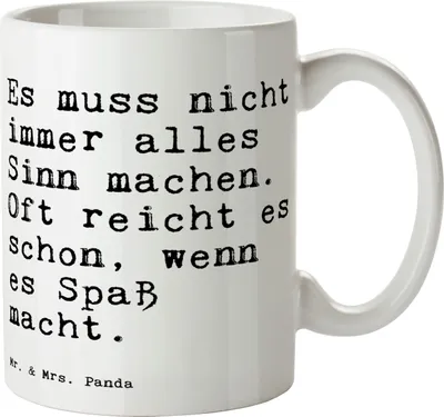 Produktbild von Mr. & Mrs. Panda Tasse Es muss nicht immer... - Weiß - Geschenk, Teetasse, Spass, Geschenktasse, Lustige Sprüche, Sinnhaftigkeit, Kaffeebecher, Sinn des Lebens, schöne