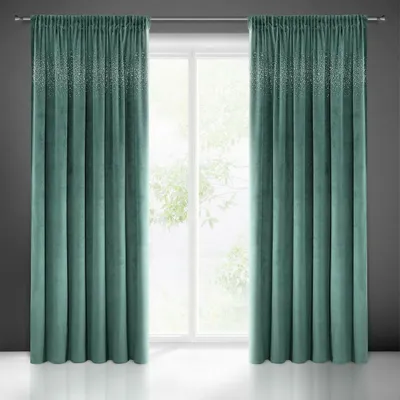 Immagine prodotto di Tenda 140x270 Aurora turchese scuro paillettes velluto pronto per nastro Eurofirany